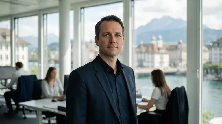 Rekrutierung in der Schweiz: Moderne Büroumgebung für Treuhand- und Rechnungswesen-Jobs mit Alpenblick.